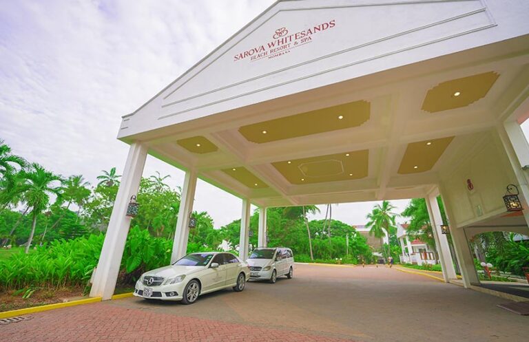 Arrival entrance at Sarova Whitesands Beach Resort & Spa on Bamburi Beach