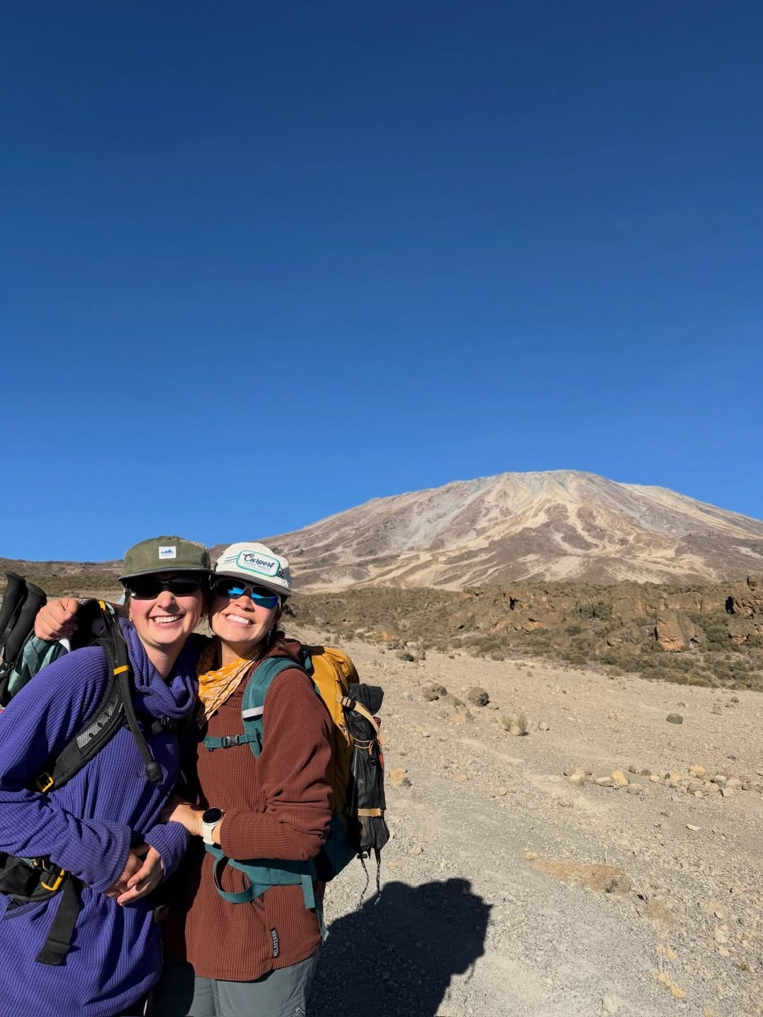 WAE guests on the Shira Plateau with Kibo behind them