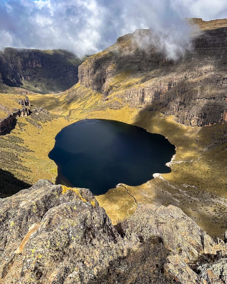 Lake Michaelson below the cliffs of the Chogoria side of Mount Kenya