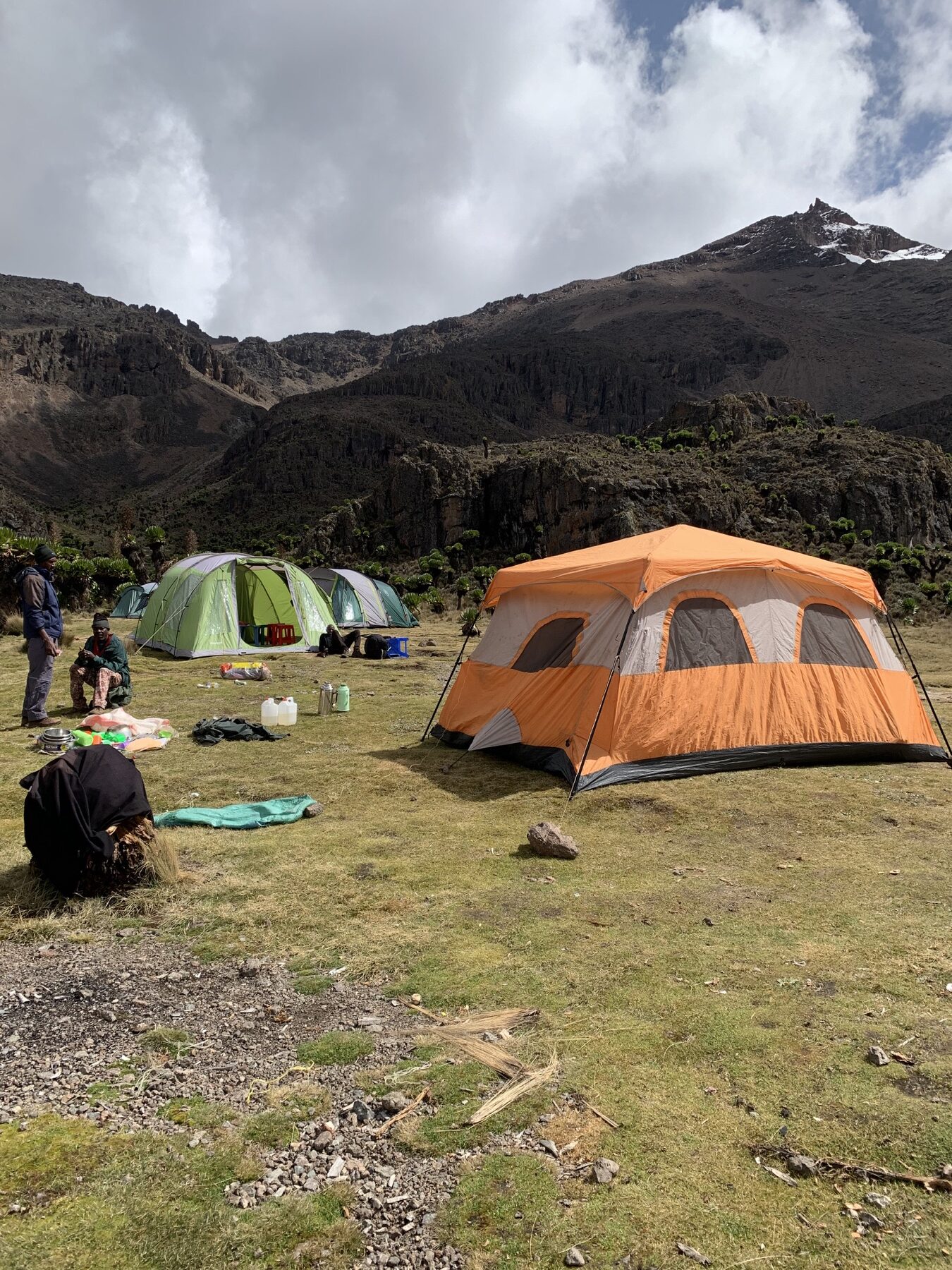 Wilderness Alternative expedition tents at a high Mount Kenya camp