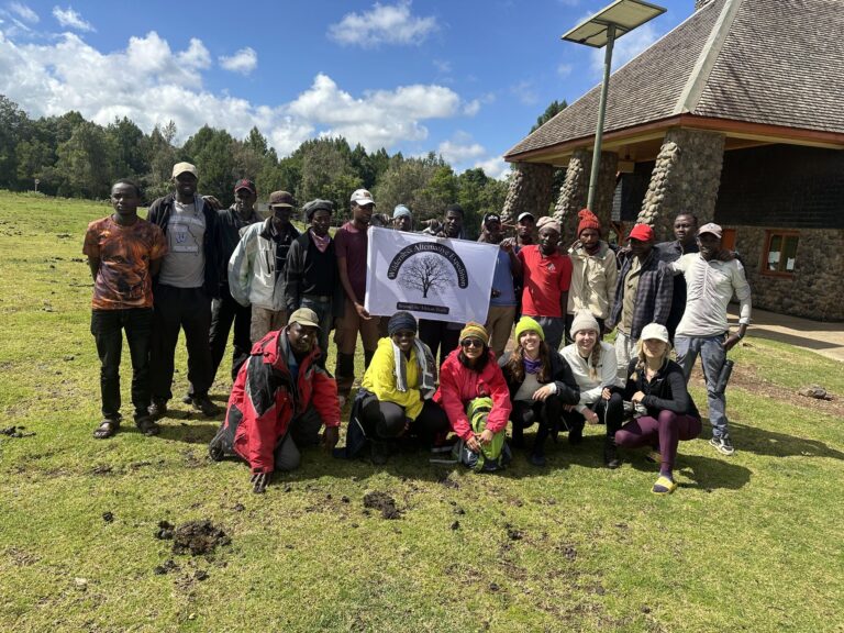 Wilderness Alternative guests, guides, cooks and porters together after a Mount Kenya journey