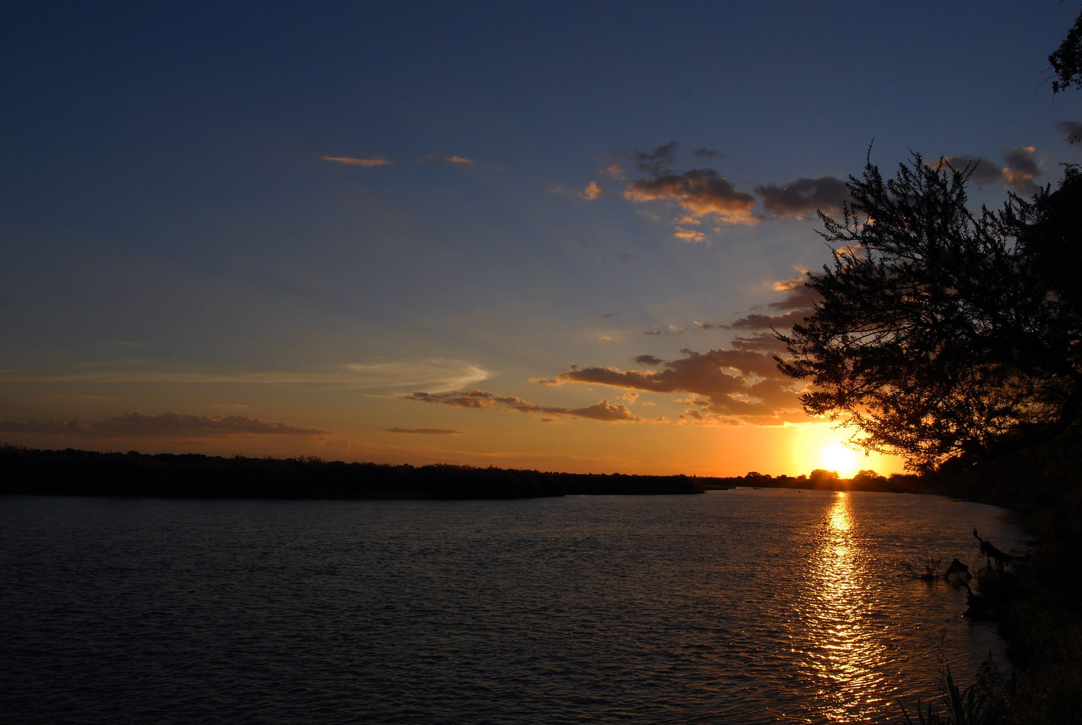 Sunset over the Rufiji River in the protected landscape now forming northern Nyerere National Park