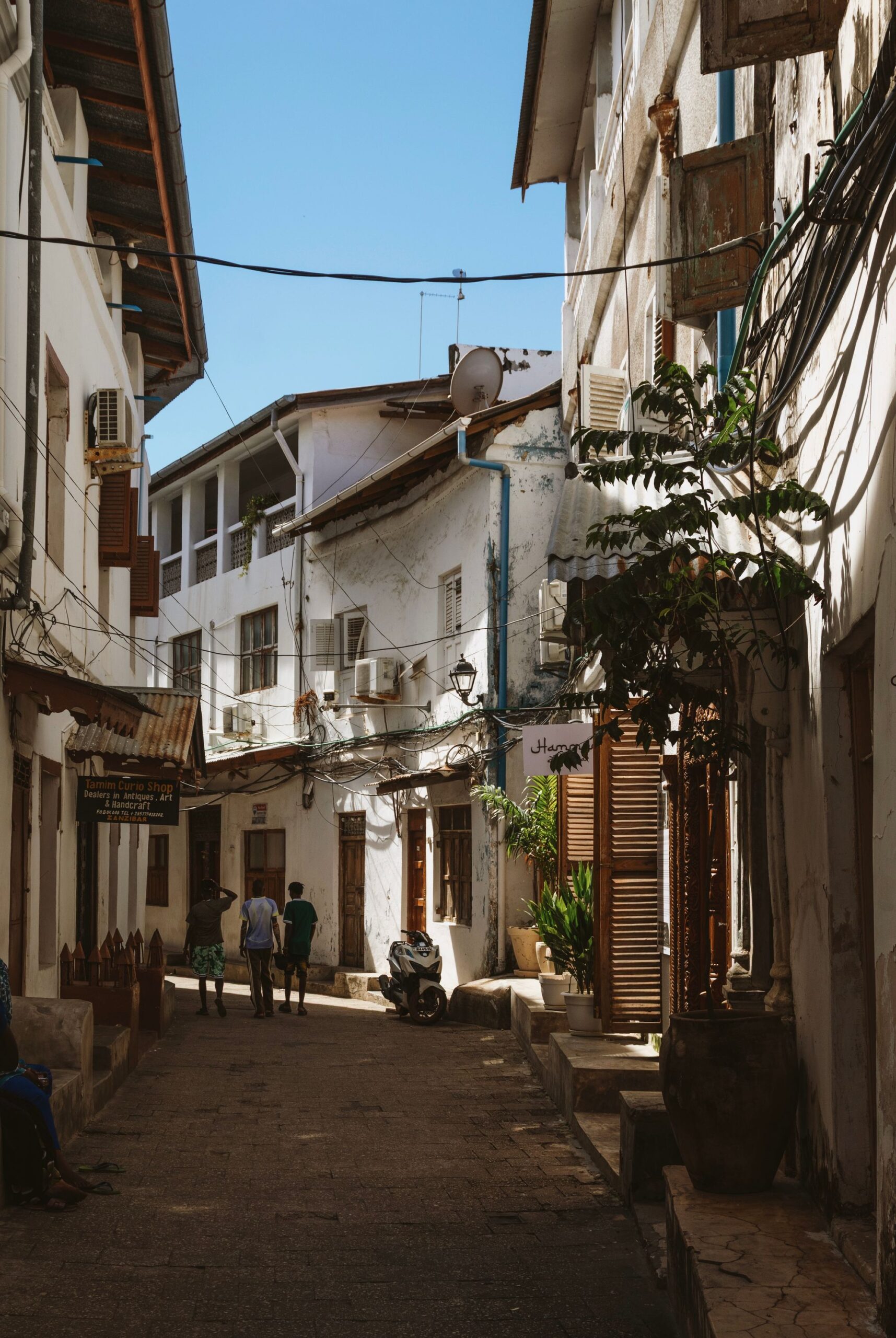 A narrow historic street in Stone Town, Zanzibar